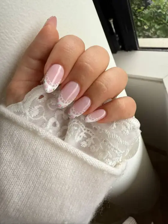 Pink ombré nails done at K&J Luxury Nail Spa